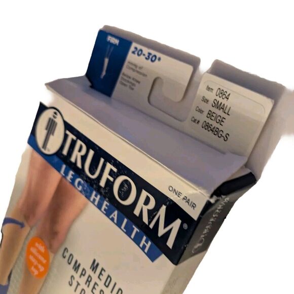 NIP Medical Compression Stockings Below Knee Beige Truform 0864BG-S  Small New - Picture 5 of 7